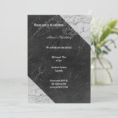 INVITATION MARBRE NOIR GRAY SPLIT TOUTE OCCASION ANNIVERSAIRE (Debout devant)