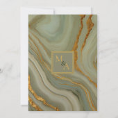Invitation Marbre Onyx Vert Sauge Avec Or (Dos)