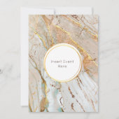 Invitation Marbre or bleu orange agate géométrique ronde (Devant)