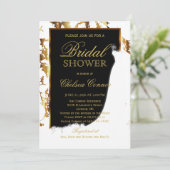 Invitation Marbre or, Fête des mariées noire et blanche (Debout devant)