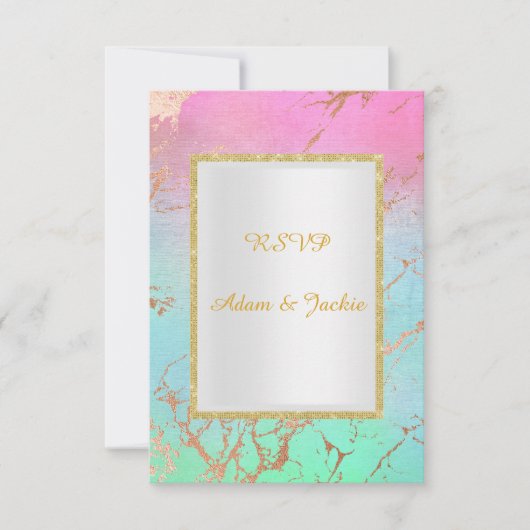 Invitation Marbre or pastel ELEGANT CLASSE rsvp (Devant)