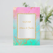 Invitation Marbre or pastel ELEGANT CLASSE rsvp (Debout devant)
