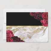 Invitation marbre or rose floral Quinceanera Photo (Dos)