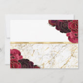 Invitation marbre or rose floral Quinceanera Photo Invit (Dos)