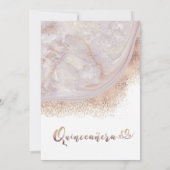 Invitation Marbre or rose perle agate calligraphie (Dos)