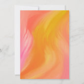 Invitation Marbre Orange rose Typographie Mariage Abstrait (Dos)