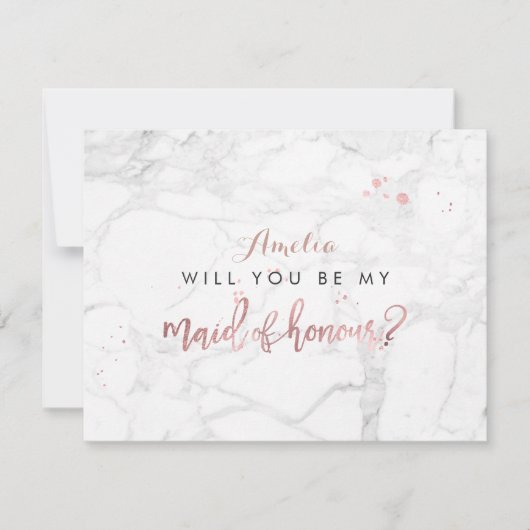 Invitation Marbre PixDezines / Faux Rose Gold Vous voulez... (Devant)