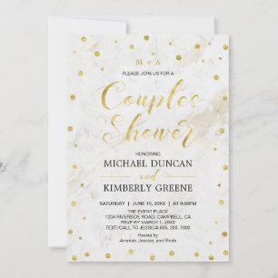 Invitation Marbre & pois   Réception de mariage pour couples 