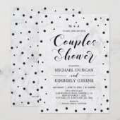 Invitation Marbre & pois | Réception de mariage pour couples (Devant / Derrière)