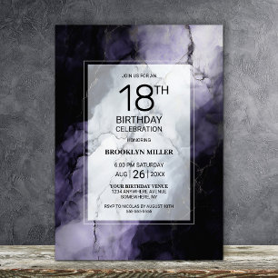 Invitation Marbre pourpre 18ème anniversaire