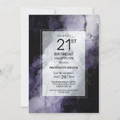 Invitation Marbre pourpre 21e fête d'anniversaire (Devant)