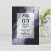 Invitation Marbre pourpre Surprise 80e anniversaire (Debout devant)