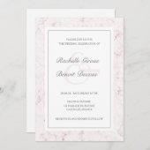 Invitation Marbre rose blanc élégant mariage moderne (Devant / Derrière)