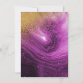 Invitation Marbre rose et Streamers d'or joyeuse retraite  (Dos)