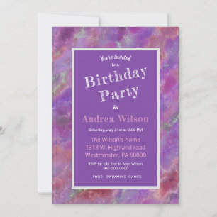 Invitation Marbre Rose Et Violet