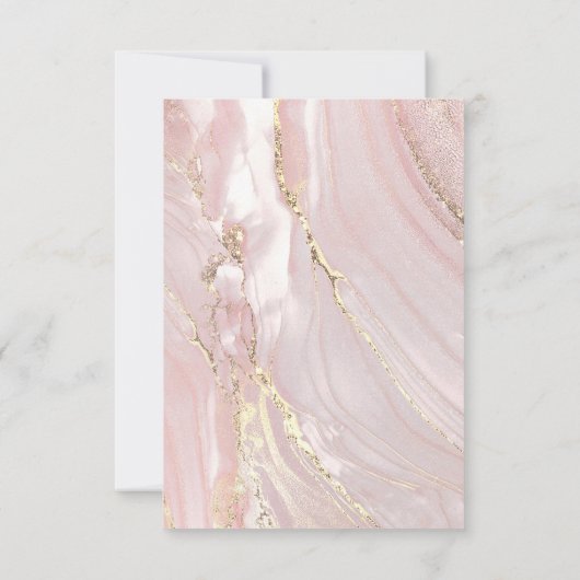 Invitation marbre rose fluide Première communion merci (Dos)