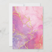 Invitation Marbre rose Lavande Or Star Juive Bar Mitzvah (Dos)