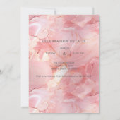 Invitation Marbre rose rose 50e anniversaire (Dos)