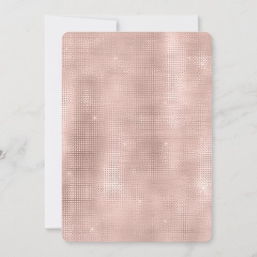 Invitation Marbre rose vif Parties scintillant noire brillant (Dos)