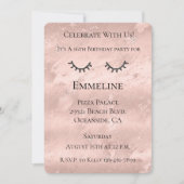 Invitation Marbre rose vif Parties scintillant noire brillant (Devant)