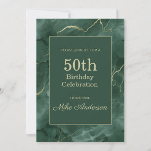 Invitation Marbre sarcelle 50e anniversaire