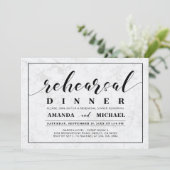 Invitation Marbre | Simple Dîner de Répétition de Mariage Mod (Debout devant)