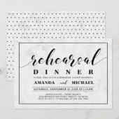 Invitation Marbre | Simple Dîner de Répétition de Mariage Mod (Devant / Derrière)