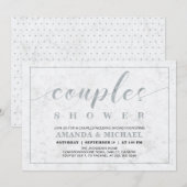 Invitation Marbre | Simple Mariage Moderne des Couples Shower (Devant / Derrière)