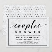 Invitation Marbre | Simple Mariage Moderne des Couples Shower (Devant / Derrière)