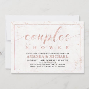 Invitation Marbre   Simple Mariage Moderne des couples Shower