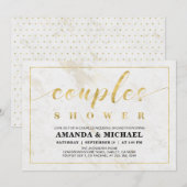 Invitation Marbre | Simple Mariage Moderne des Couples Shower (Devant / Derrière)