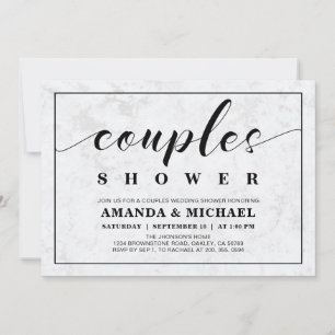 Invitation Marbre   Simple moderne Wedding shower Couples