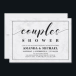 Invitation Marbre | Simple moderne Wedding shower Couples<br><div class="desc">Célébrez votre journée spéciale avec cette élégante invitation à la fête moderne. Ce design présente une typographie chic avec un arrière - plan texturé en marbre.</div>