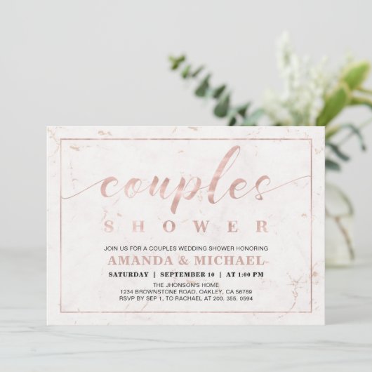Invitation Marbre | Simple moderne Wedding shower Couples (Debout devant)