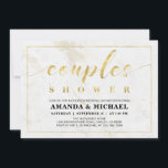 Invitation Marbre | Simple moderne Wedding shower Couples<br><div class="desc">Célébrez votre journée spéciale avec cette élégante invitation à la fête moderne. Ce design présente une typographie chic avec un arrière - plan texturé en marbre.</div>