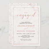Invitation Marbre | Simple partie d'engagement en typographie (Devant / Derrière)