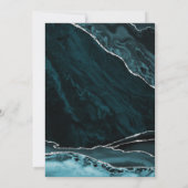 Invitation Marbre turquoise Argent Agate 21e anniversaire (Dos)