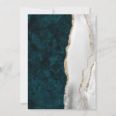 Invitation Marbre turquoise, Blanc & Or Agate Wedding RSVP (Dos)