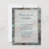 Invitation Marbre Turquoise bleu et violet fluoré (Dos)