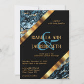 Invitation Marbre turquoise et or (Devant)