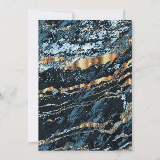 Invitation Marbre turquoise et or (Dos)