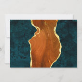 Invitation Marbre turquoise, Orange Brûlé & Or Agate RSVP (Dos)