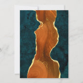 Invitation Marbre turquoise, Orange Brûlé & Or Agate RSVP (Dos)