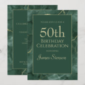Invitation Marbre vert 50e anniversaire (Devant / Derrière)