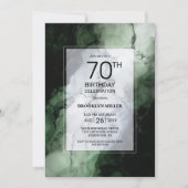 Invitation Marbre vert 70e fête d'anniversaire (Devant)