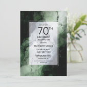 Invitation Marbre vert 70e fête d'anniversaire (Debout devant)