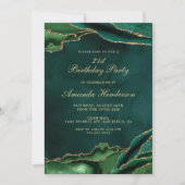 Invitation Marbre Vert Émeraude et Agate Dorée (Devant)