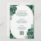 Invitation Marbre vert émeraude tout en un Mariage (Dos)