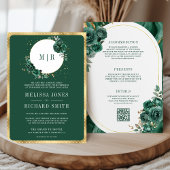Invitation Marbre vert émeraude tout en un Mariage