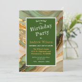 Invitation Marbre Vert Et Or (Debout devant)